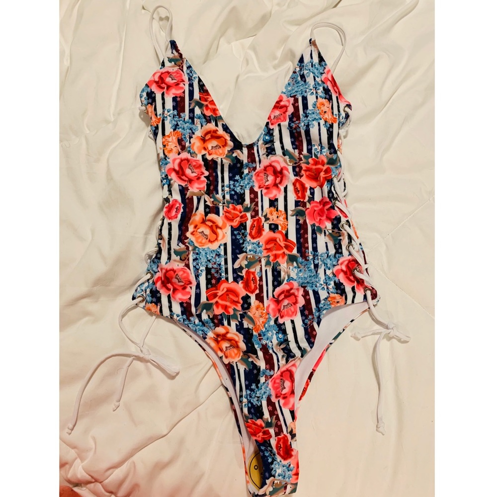 Brand New, Stunning Floral Bathing Suit- Large